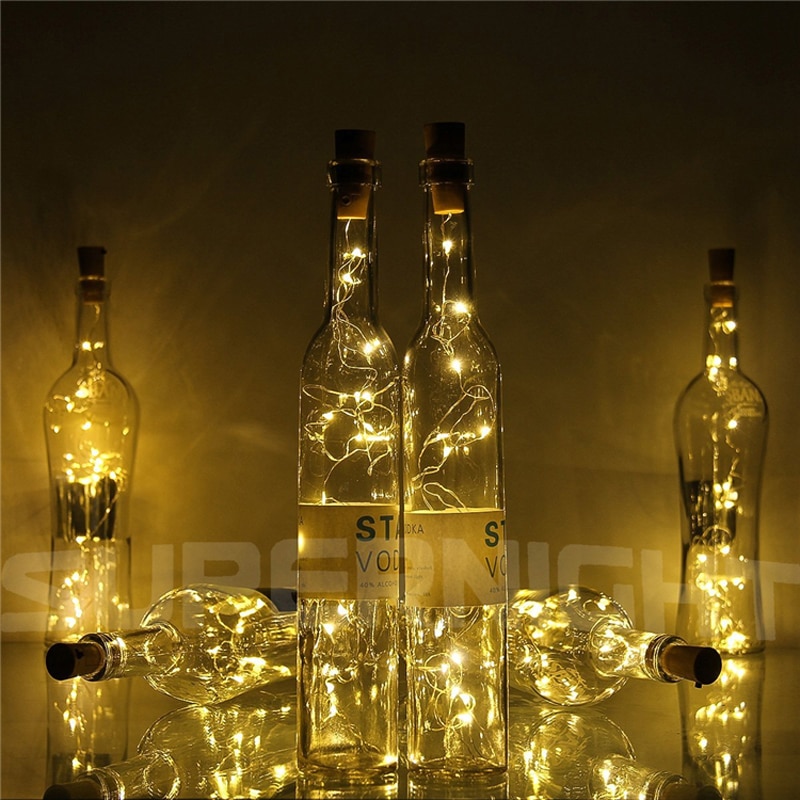 20 LEDs Copper Wire String Lights with Bottle Stopper