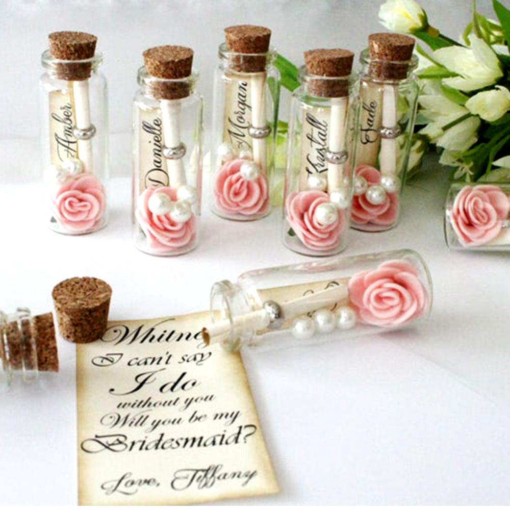 Mini Clear Glass Bottles with Cork for Wedding